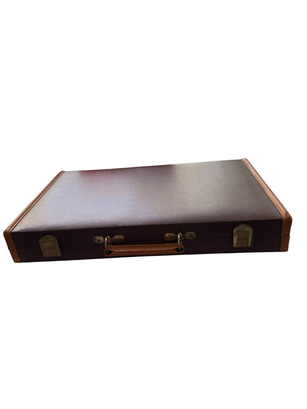 Vintage Backgammon Game Brown Leather Case Complete Original Instructions Great - Picture 8 of 12